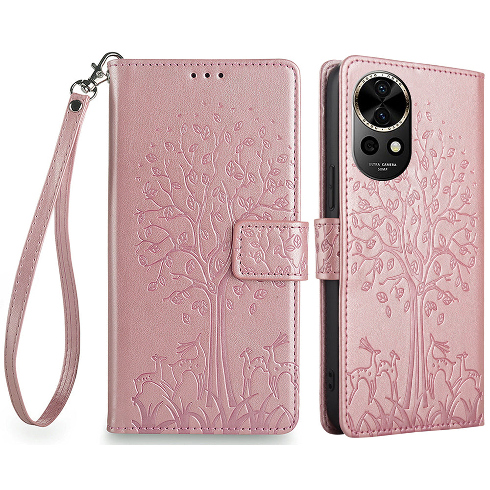 For Huawei nova 12 5G Case Deer Tree Imprinted PU Leather Flip Wallet Phone Cover For Huawei nova 12 5G Case Deer Tree Imprinted PU Leather Flip Wallet Phone Cover